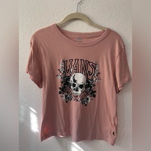 Vans- baby pink cropped t shirt, slim fit